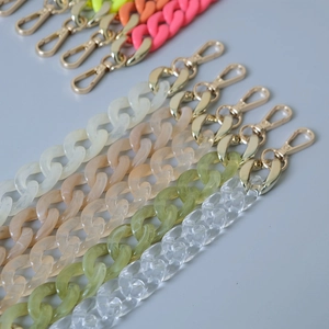Colorful acrylic fishbone link chains, detachable resin strap for bag and phone charms