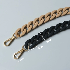 Fashion acrylic resin replacement chain strap for handbags in khaki and black matte finish