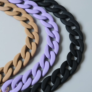 Fashion acrylic resin chain for bags in matte brown, light purple, and black tones
