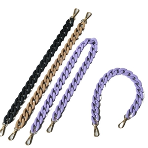 Fashion acrylic resin chain straps for handbags with matte finish and gold hooks
