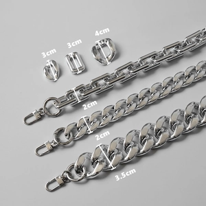Silver plated metal chain straps in various chunky designs for shoulder bags