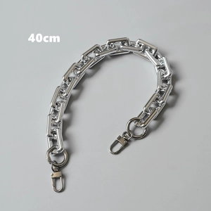 Detail of 40cm silver metal replacement chain strap with lobster clasps for handbags