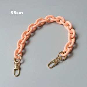 Rosa Acrylharz-Kettengurt 35cm mit goldenen Karabinerverschlüssen für Handtaschen