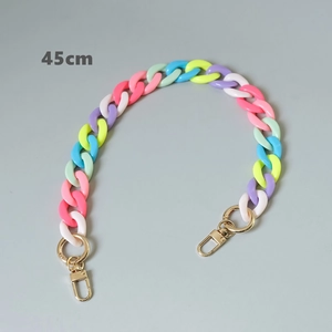 45cm colorful acrylic link chain featuring candy colors and gold swivel lobster clasps