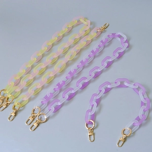 Tracolla per Borsa in Resina Acrilica Smerigliata Colore Caramella Catena Grossa per Decorazione Borsa da Donna Fibbia in Metallo Oro