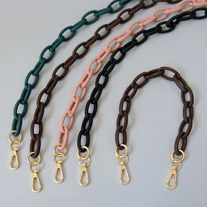 Matte acrylic replacement chains for handbags with gold swivel lobster clasps in 5 colors