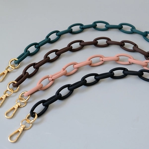 Matte Acrylic Bag Strap Replacement Chain Retro Resin Chunky Handbag Shoulder Strap With Metal Buckles DIY Fashion Accessories