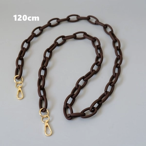 Detailed 120cm matte brown resin replacement chain strap with gold lobster clasps