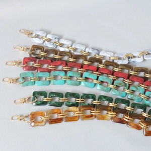 Vintage acrylic resin and metal replacement chain straps for handbags in six diverse colors