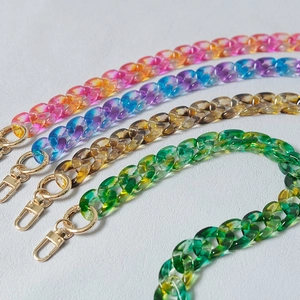 Detachable Acrylic Resin Bag Strap Chain Gradient Color Retro Chunky Link Chain Replacement For Shoulder Bags Handbags Phone Decoration