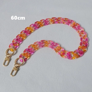 Detailed 60cm acrylic resin chain with gradient pink, orange and yellow colors