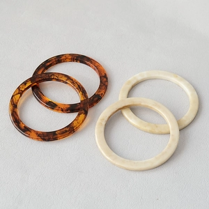 Vintage Round Acrylic Resin Bag Handles Tortoiseshell Marble Pattern DIY Replacement Handbag Grip For Women Bags Accessory