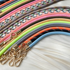 Fashionable braided crossbody phone lanyard straps with elegant gold metal buckles