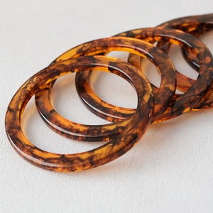 Retro 11.8cm amber resin bangles with tortoiseshell pattern for DIY bag handles