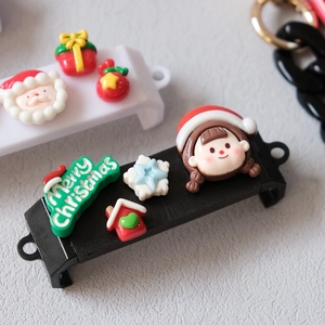 Cute cartoon Christmas theme retractable phone grip resin accessories set for holiday style