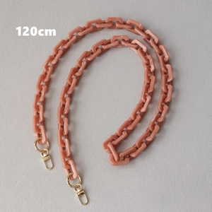 120cm retro pink acrylic chain strap with marble texture and gold lobster clasps