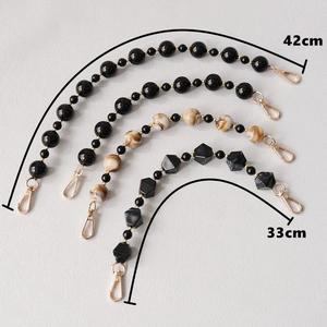 Acrylic bead chain strap for bags and phones with gold lobster clasps in 33cm and 42cm length