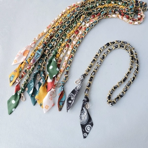 Fashion Scarf Interwoven Metal Chain Bag Strap Elegant Braided Replacement Shoulder Strap For Handbags Crossbody Phone Chain