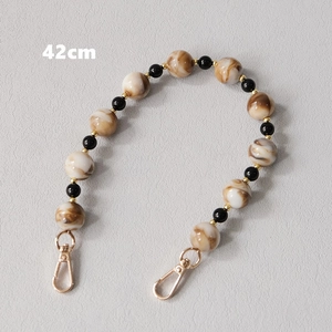 42cm marble pattern acrylic bead chain with golden lobster clasps for bags and phones