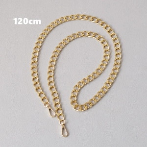Polished 120cm gold chain strap for handbags with dual lobster claw clasps
