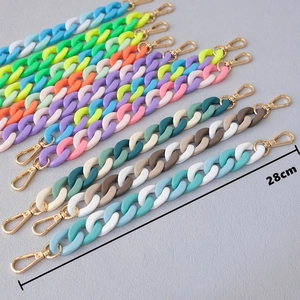 Colorful 28cm acrylic fishbone phone chain with gold lobster clasp and matte finish