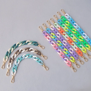 Acrylic Fishbone Bag Strap Detachable Resin Contrast Color Short Chain With Alloy Clasp For Handbags Phone Accessories