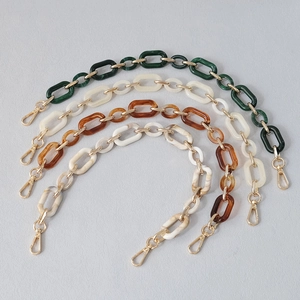 Vintage Chunky Acrylic Chain Bag Strap Retro Leopard Marble Replacement Shoulder Strap For Handbags Phone Case Decoration