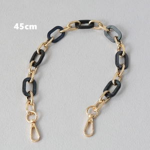 45cm acrylic and gold metal link chain strap with lobster clasps for bags and phones