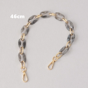 Detail of 46cm acrylic marble grey and gold resin chain strap with lobster clasps