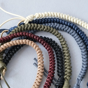 Fashionable colorful woven wax rope bag chains with elegant gold metal buckles
