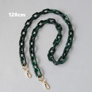 Deep green marble acrylic purse strap 120cm with lobster clasp and gold hardware