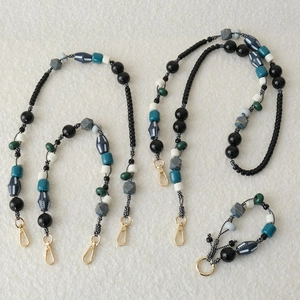 Sangle en perles acryliques bohème avec fermoirs dorés pour sacs et téléphones
