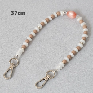 37cm beaded bag strap featuring candy-colored acrylic beads and silver lobster clasps