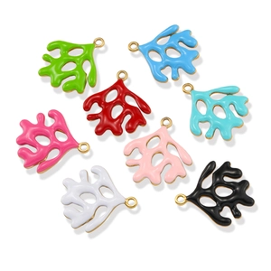 Ciondoli a corallo colorati in acciaio inossidabile con smalto per gioielli DIY
