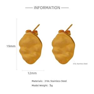 Detailed view of irregular 316L stainless steel leaf earrings with lava texture
