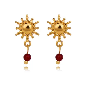 Orecchini a Pendente in Acciaio Inossidabile 316L Vintage con Motivo Solare per Donna Orecchini a Goccia in Strass Placcati Oro Lusso