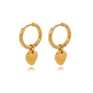 316L Stainless Steel Gold Earrings For Women Minimalist Heart Geometric Snake Sunflower Stud Hoop Earrings Jewelry