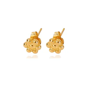 Orecchini Geometrici a Cuore a Fiore in Acciaio Inossidabile Minimalista Gioielli Moderni Placcati in Oro Per Accessori da Donna