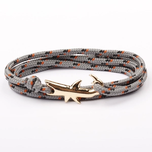 Bracciale Nautico Intrecciato Con Gancio a Squalo Per Uomo Donna Polsino in Corda Artigianale Regolabile Stile Sportivo