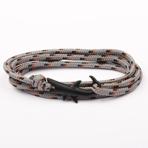 Bracciale Nautico In Corda Intrecciata A Mano Con Chiusura A Squalo In Lega Braccialetto Avvolgente Multistrato In Paracord Per Uomo Donna