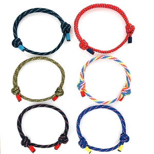 Set of six colorful adjustable nautical paracord bracelets with minimalist maritime design