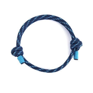 Adjustable navy blue paracord nautical bracelet with anchor plane style and sports weaving