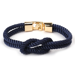 Retro Concentric Knot Braided Rope Bracelet For Couples Fashion Nylon Cord Alloy Clasp Nautical Style Hand Chain Men Women Jewelry