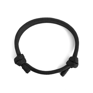 Minimalist black paracord anchor bracelet with adjustable slide knot for men and women