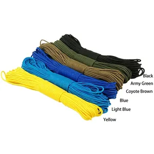 Outdoor 7-strand paracord set in black, army green, coyote brown, and more colors