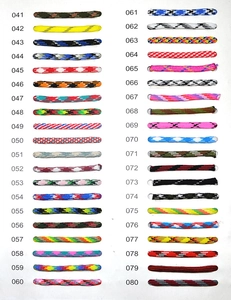 Detailed catalog showing forty different paracord patterns for survival bracelets