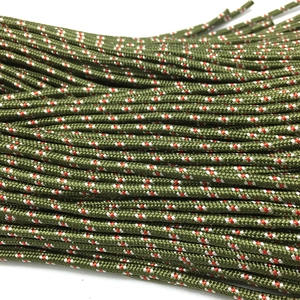 Army green 3mm paracord with red and white patterns for handmade anchor bracelets