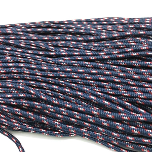 3mm dark blue paracord with red and white braided patterns for outdoor bracelets