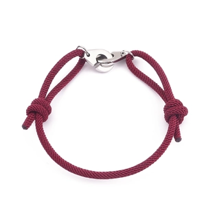 Titanium Steel Handcuff Bracelet Adjustable Woven Rope Wristband Minimalist Punk Style Fashion Jewelry For Men Women Gift