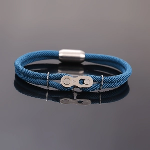 Bracelet Sportif en Corde Tressée pour Hommes Femmes Avec Boucle Magnétique Design Maillon de Vélo Bijoux Tressés Main Accessoire
